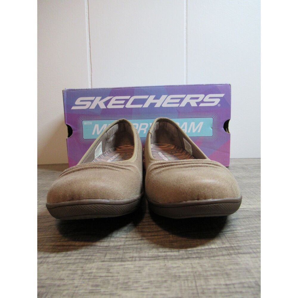 Sketchers Kiss-Ruffled Dark Taupe Skimmer Wedge Shoe Size 5 1/2 - Picture 4 of 7